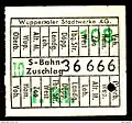 Nach der Klassenreform von 1956 ausgegebener S-Bahn-Zuschlag für die 1. Klasse zum Preis von zehn Pfennig