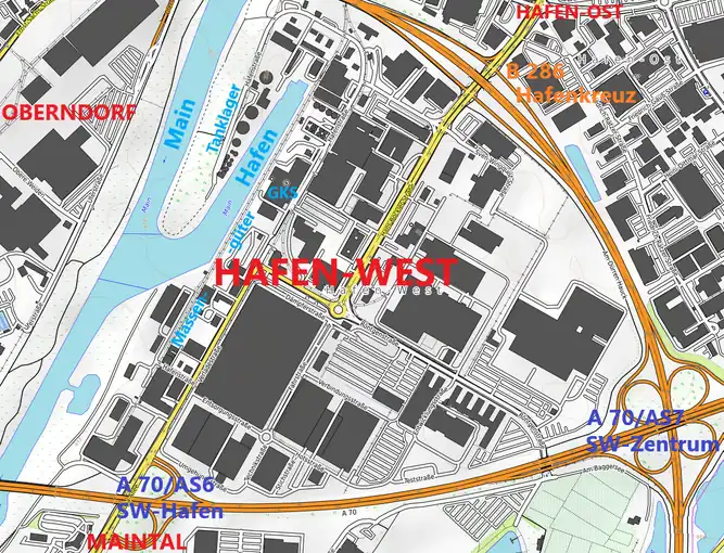 Lageplan Stadtteil Hafen-West
