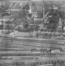 Hauptbahnhof-Nordseite 1920er Jahre.Bahnbetriebsamt und Fa. Kugelfischer