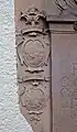 Ahnenwappen Wolkenstein und Madrutz, links am Epitaph