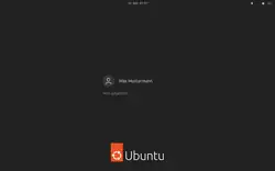 Screenshot des Anmeldebildschirms von Ubuntu 23.10 (GDM)