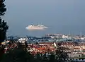 Kreuzfahrtschiff Seabourn Quest vor dem Hafen