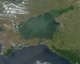 Satellitenaufnahme des Asowschen Meeres