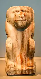 Pavian-Figur (Name Narmers auf dem Sockel)