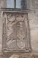 Stein mit verschiedenen Allianzwappen der Pömer an der Sebalduskirche