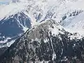Das Seehorn vom Skigebiet Jakobshorn aus gesehen.