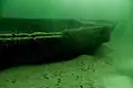 Heck, Backbordseite mit Resten des Ruders