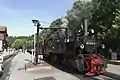 Dampflokomotive beim Wassernehmen