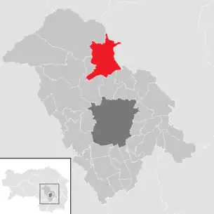 Lage der Gemeinde Semriach im Bezirk Graz-Umgebung (anklickbare Karte)