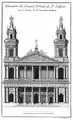 Plan der Fassade für Saint-Sulpice.
