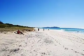 Blick auf den Seven-Mile-Beach, der teilweise in den Booti-Booti-Nationalpark integriert wurde