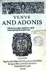 Shakespeares Venus und Adonis, Erstdruck