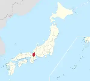 Lage der Präfektur Shiga in Japan