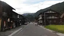 Traditionelle japanische Bauweise,kleinstädtisch