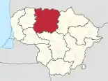Karte Litauens – Bezirk Šiauliai hervorgehoben