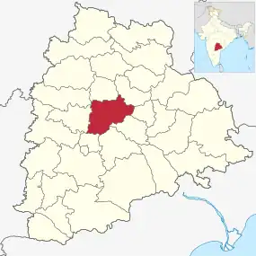 Positionskarte des Distrikts Siddipet