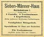 (4) Annonce des Siebenmännerhauses