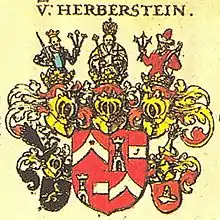 Freiherrenwappen derer von Herberstein, nach Johann Siebmachers Wappenbuch 1605