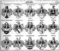 Wappen der zur elsässischen Ritterschaft und Ministerialen der Abtei Murbach gehörigen von Hungerstein und von Ongersheim im Siebmacher, Edition um 1701–1705