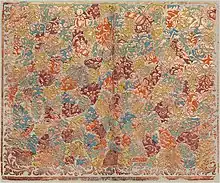 Florales Streumuster auf patroniertem Grund, Johann Wilhelm Meyer, Augsburg, ca. 1760