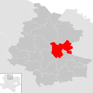 Lage der Gemeinde Sigmundsherberg im Bezirk Horn (anklickbare Karte)