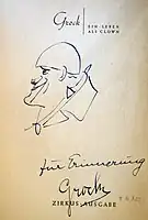 Signatur von Grock in seinem Buch «ein Leben als Clown»