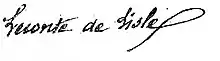 Signatur Leconte de Lisles