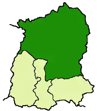 Positionskarte des Distrikts North Sikkim