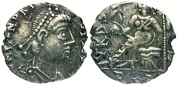 Silbermünze Siliqua des Geiserich