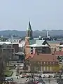 Blick über die Stadt mit Silkeborgs Kirche