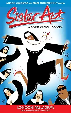 „Poster der West End Production SISTER ACT – A DIVINE MUSICAL COMEDY“