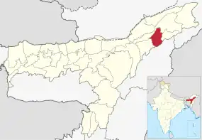 Positionskarte des Distrikts Sivasagar