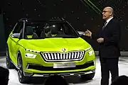 Vorstellung des Škoda Vision X auf dem Genfer Auto-Salon 2018 durch Bernhard Maier