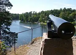 Kanone Richtung Baggensstäket