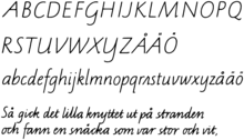 Schulschrift in Schweden 1975 (Majuskeln 1989)