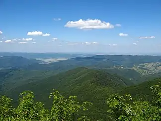 Blick auf den die Berge nahe der Stadt Skole