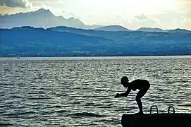 Blick vom deutschen Bodenseeufer (Obersee),Oktober 2012