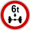 Fahrverbot für Fahrzeuge mit mehr als der angegebenen Achslast