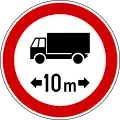 Fahrverbot für Fahrzeuge mit mehr als der angegebenen Länge