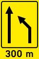 Reißverschluss in 300 m (von Rechts)