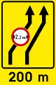 linke Spur für Fahrzeuge bis max. 2,2 m Breite