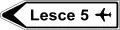 Wegweiser zu einem innerörtlichen Ziel