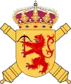 Artillerieregiment Småland, Schwedische Armee: Gekreuzte Kanonenrohre als Armatur/Schildhalter (der Löwe trägt eine Armbrust)
