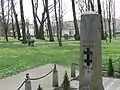 Ehemaliger Grenzstein des Deutschen Reichs, umgewidmet als litauisches Ehrenmal