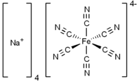 Strukturformel von Natriumhexacyanidoferrat(II)