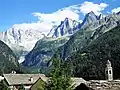 Blick von Soglio in das Val Bondasca