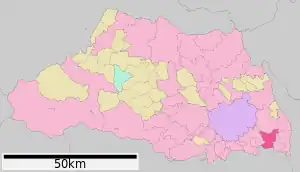Lage Sōkas in der Präfektur