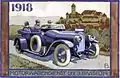 Soldatenmarke mit Spiller-Foto als Vorlage von Fred Bieri für den Motorwagendienst der 3. Division, Hintergrund Schloss Pruntrut