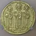 Solidus des byzantinischen Kaisers Herakleios, frühes Mittelalter
