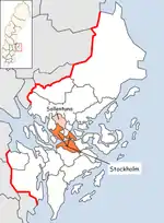 Lage der Gemeinde Sollentuna